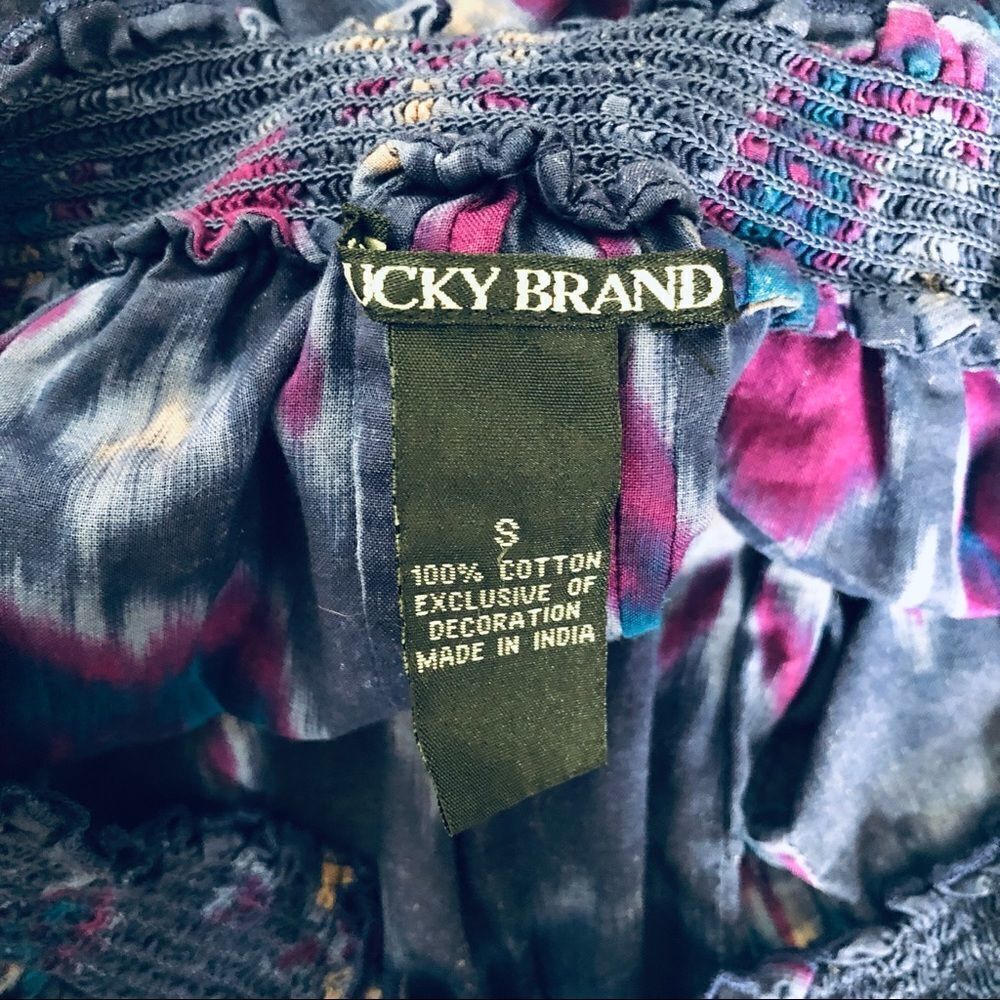Lucky Brand Purple Patterned Blouse Small - Picture 6 of 6